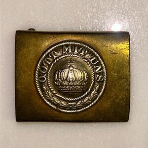 WWI German Prussian Enlisted Mans “Gott Mit Uns” Brass Belt Buckle ~Koppelschloß